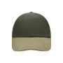 MB6111 6 Panel Raver Cap - olive/beige - one size