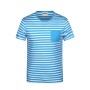 8028 Men's T-Shirt Striped atlantisch/wit S