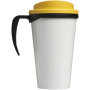 Brite-Americano® grande 350 ml insulated mug - Solid black/Yellow