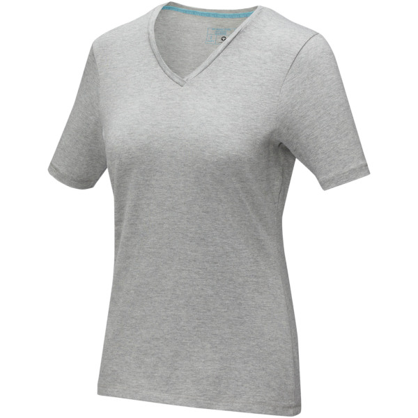 Kawartha short sleeve women's GOTS organic V-neck t-shirt - Grey melange - S