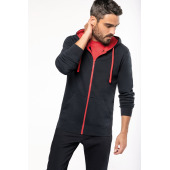 Men's contrast hooded full zip sweatshirt Navy / Red XS