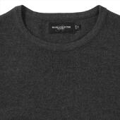 RUS Men Crew Neck Knitted Pullover, Charcoal Marl, XS