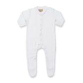 Baby Sleepsuit, White, 0-6, Larkwood