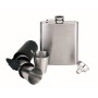 7 piece stainless steel hip flask set GENTLEMAN black, silver