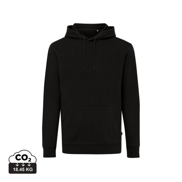 Iqoniq Jasper recycled cotton hoodie, black (XXL)