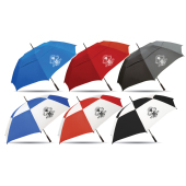 Double Canopy Storm Paraplu met 1 kleur opdruk op 4 Panels Double Canopy Storm Paraplu met 1 kleur opdruk op 4 Panels