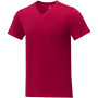 Somoto Heren T-shirt met V-hals en korte mouwen - Rood - XS