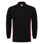 Polosweater Bicolor Borstzak 302001 Black-Red 4XL