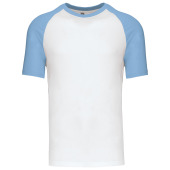 Baseball - Tweekleurig t-shirt White / Sky Blue L