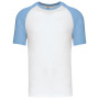 Baseball - Tweekleurig T-shirt White / Sky Blue M