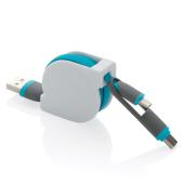 3-in-1 retractable cable, blue