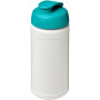 Baseline® Plus 500 ml sportfles met flipcapdeksel - Wit/Aqua