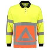 Poloshirt Verkeersregelaar Lange Mouw 203002 Fluor Orange-Yellow XXL