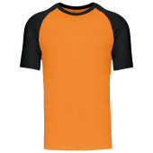 Baseball - Tweekleurig t-shirt Orange / Black L