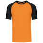 Baseball - Tweekleurig t-shirt Orange / Black S
