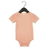 Bella Baby Tri-Blend Short Sleeve Bodysuit, Peach Tri-Blend, 12-18, Bella+Canvas