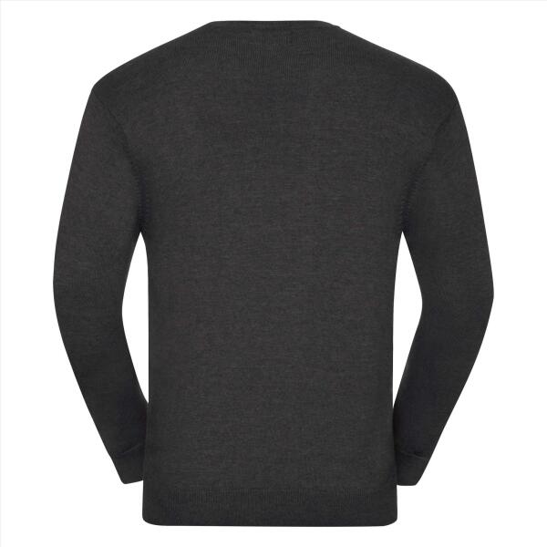RUS Men Crew Neck Knitted Pullover, Charcoal Marl, XXS