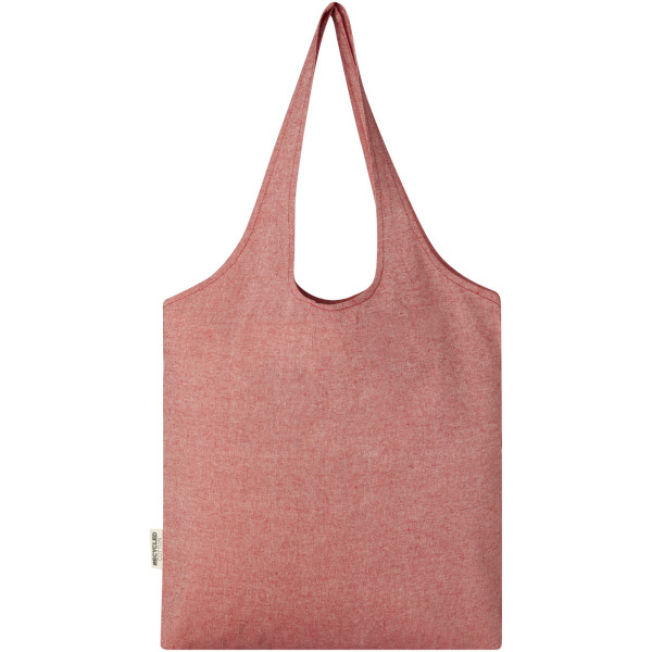 Pheebs 150 g/m² recycled cotton trendy tote bag 7L - Heather red