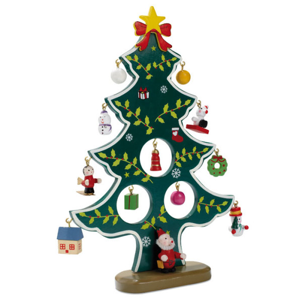 WOODTREE - Houten kerstboom met decoratie
