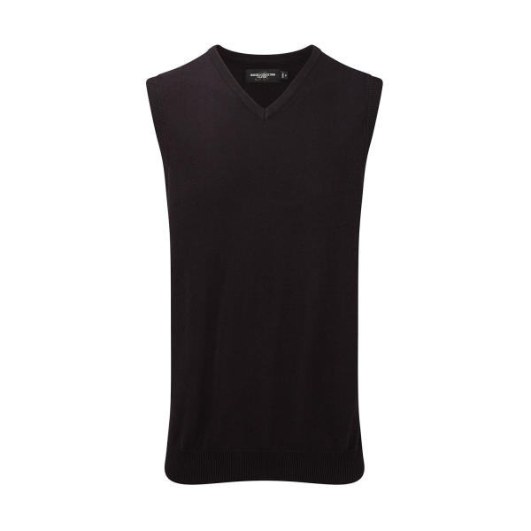 Adults' V-Neck Sleeveless Knitted Pullover - Black - L