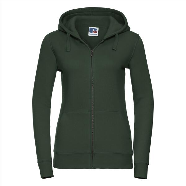 RUS Ladies Authentic Zip Hood Jacket, Bottle Green, M