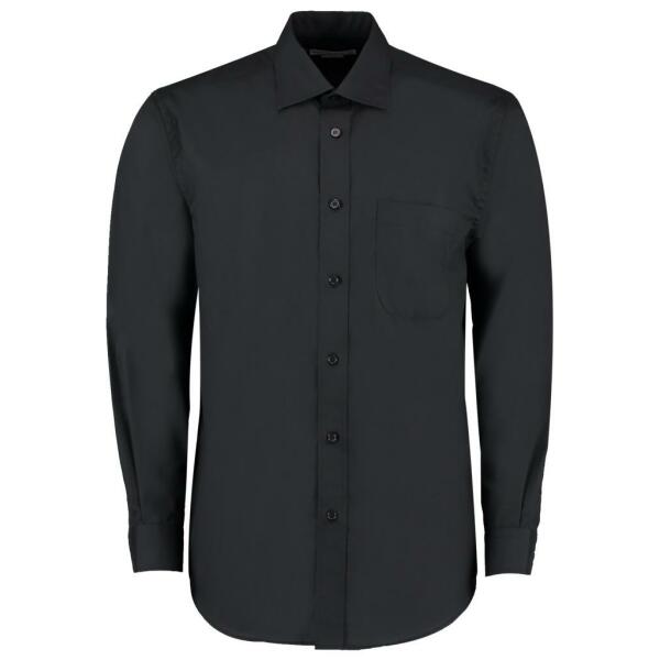 Long Sleeve Classic Fit Business Shirt, Black, 19.5, Kustom Kit
