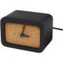 Momento wireless limestone charging desk clock - Solid black