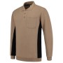 Polosweater Bicolor Borstzak Outlet 302001 Khaki-Black 5XL