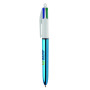 BIC® 4 Colours Shine ballpen 4 Col Shine BP LP metallic blue_UP_white_RI black