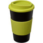 Americano® 350 ml geïsoleerde beker met grip - Zwart/Lime