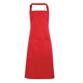 'Colours' Bib Apron with Pocket, Strawberry Red, ONE, Premier