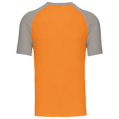 Baseball - Tweekleurig t-shirt Orange / Light Grey L