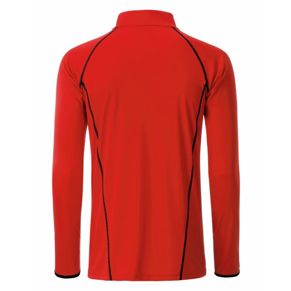 Men's Sports Shirt Longsleeve - bright-orange/black - XXL