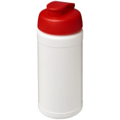 Baseline® Plus 500 ml sportfles met flipcapdeksel - Wit/Rood