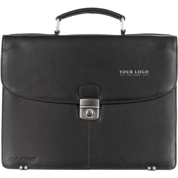 Leather Charles Dickens® briefcase Shia black