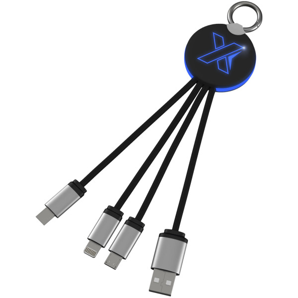 SCX.design C16 kabel met oplichtende ring - Blauw/Zwart