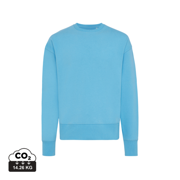 Iqoniq Kruger gerecycled katoen relaxed sweater, tranquil blue (XXXL)