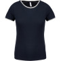 Dames-t-shirt piqué ronde hals Navy / Off White XS