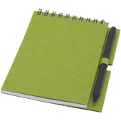 Luciano Eco ringbandnotitieboek met potlood - klein - Groen