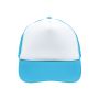 MB070 5 Panel Polyester Mesh Cap - white/pacific - one size