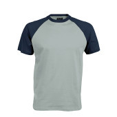 Baseball - Tweekleurig t-shirt Ice Blue / Denim L