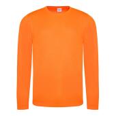 AWDis Cool Long Sleeve Wicking T-Shirt, Electric Orange, XXL, Just Cool