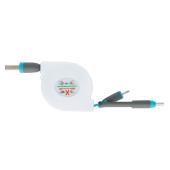 3-in-1 retractable cable, blue