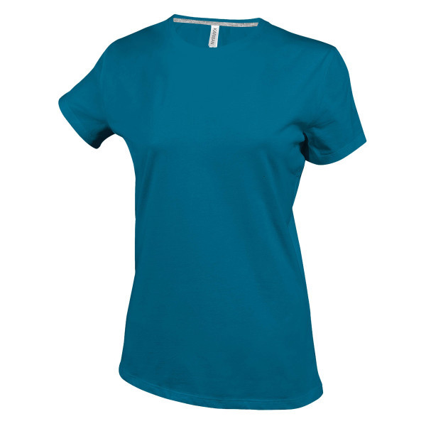 Dames t-shirt ronde hals korte mouwen Tropical Blue XXL