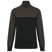 Ecologische uniseks sweater met ritskraag Black / Dark Grey 5XL