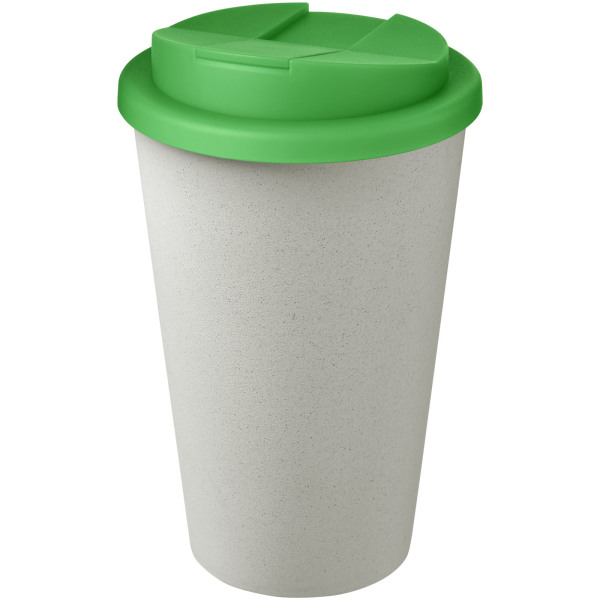 Americano® Eco 350 ml recycled tumbler with spill-proof lid - Green/White