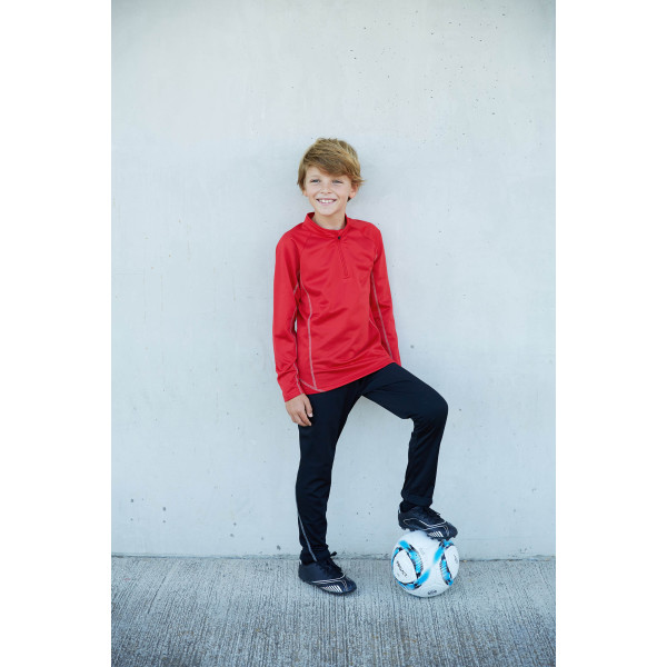Sportshirt met lange mouwen ¼ ritssluiting voor kinderen Sporty Navy 12/14 ans