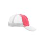 MB070 5 Panel Polyester Mesh Cap neon-roze/wit one size