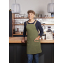 LS 38 Bib Apron Urban-Look with Cross Straps and Pocket - moss green - Stck