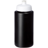 Baseline® Plus grip 500 ml sportflaska med sportlock - Svart/Vit